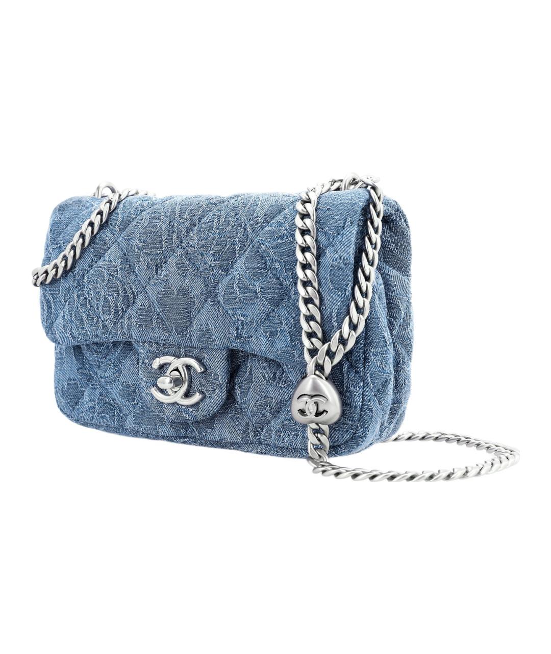 CHANEL Голубая деним сумка через плечо, фото 2