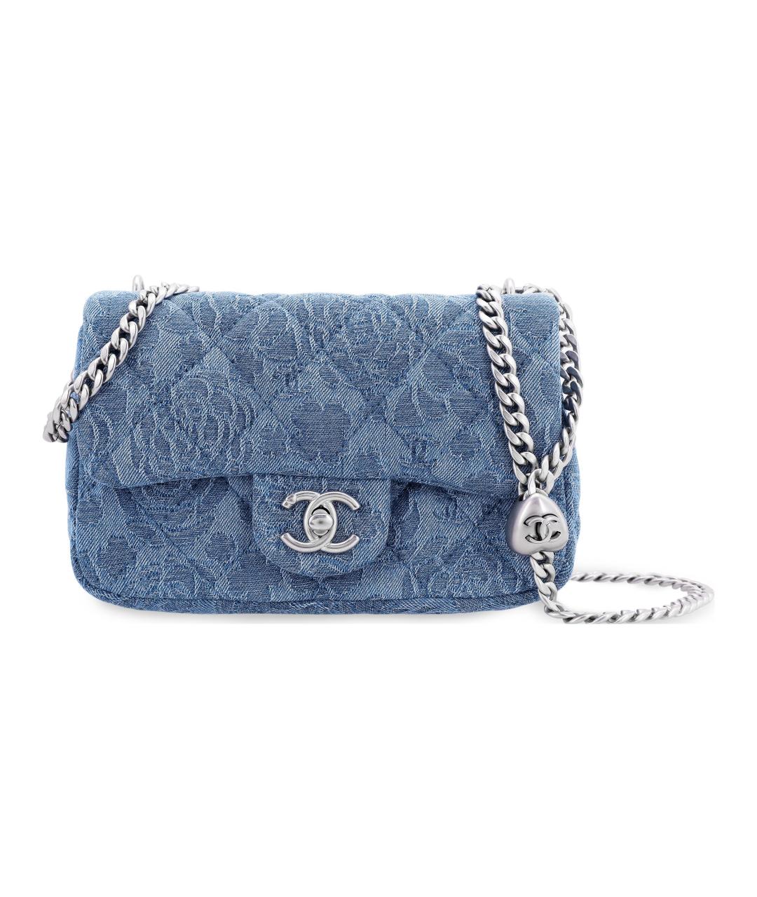 CHANEL Голубая деним сумка через плечо, фото 1