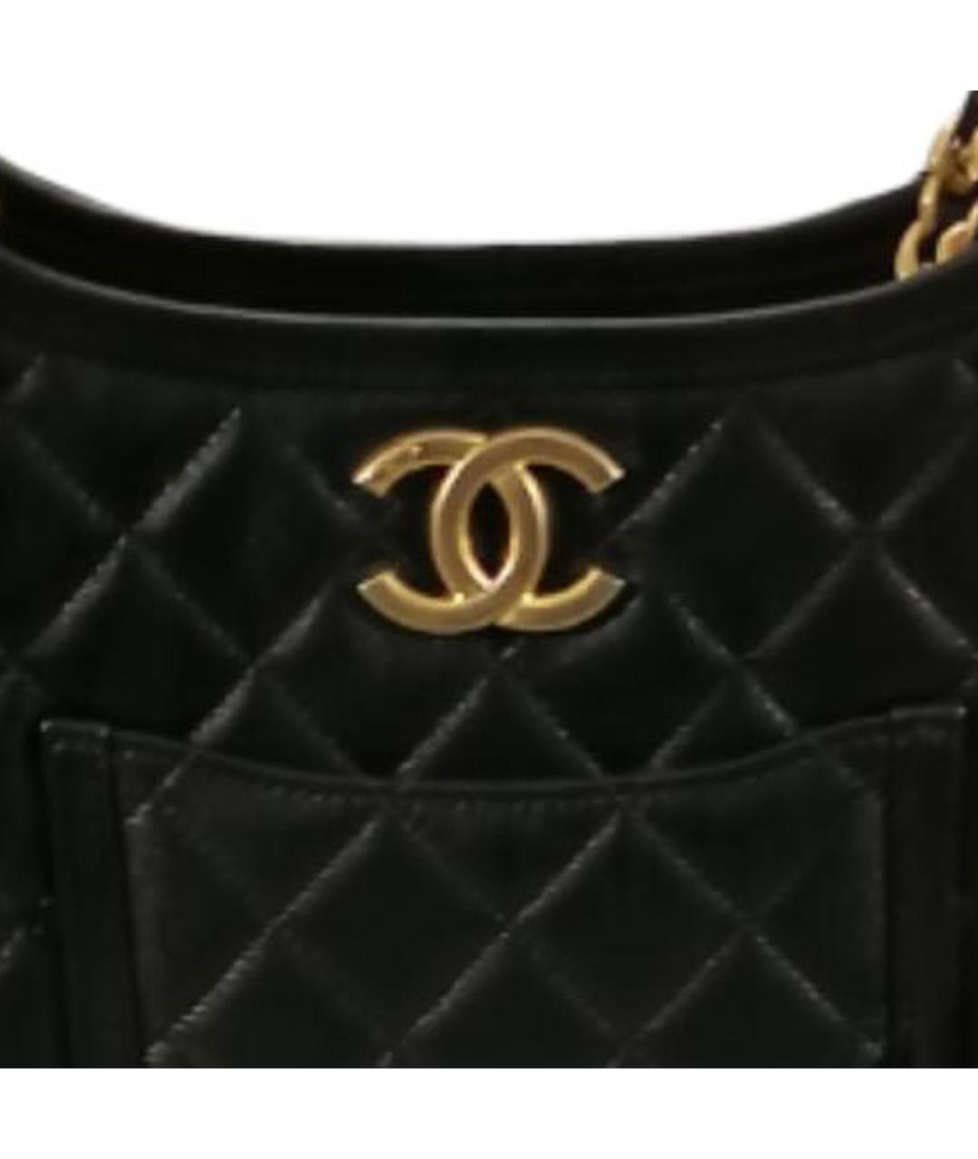 CHANEL Черная кожаная сумка через плечо, фото 2