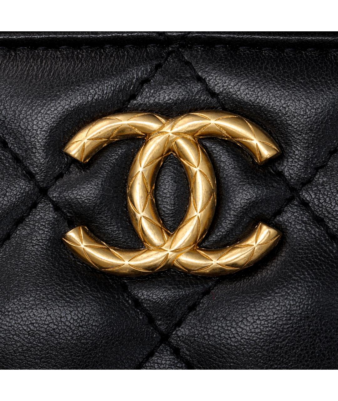 CHANEL Черная кожаная сумка через плечо, фото 5