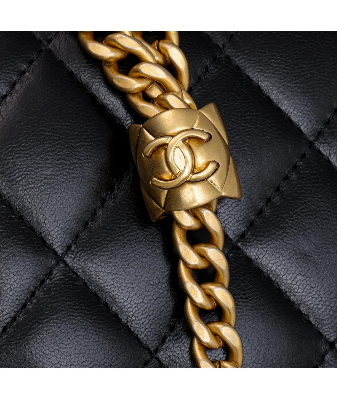 CHANEL Черная кожаная сумка через плечо, фото 6