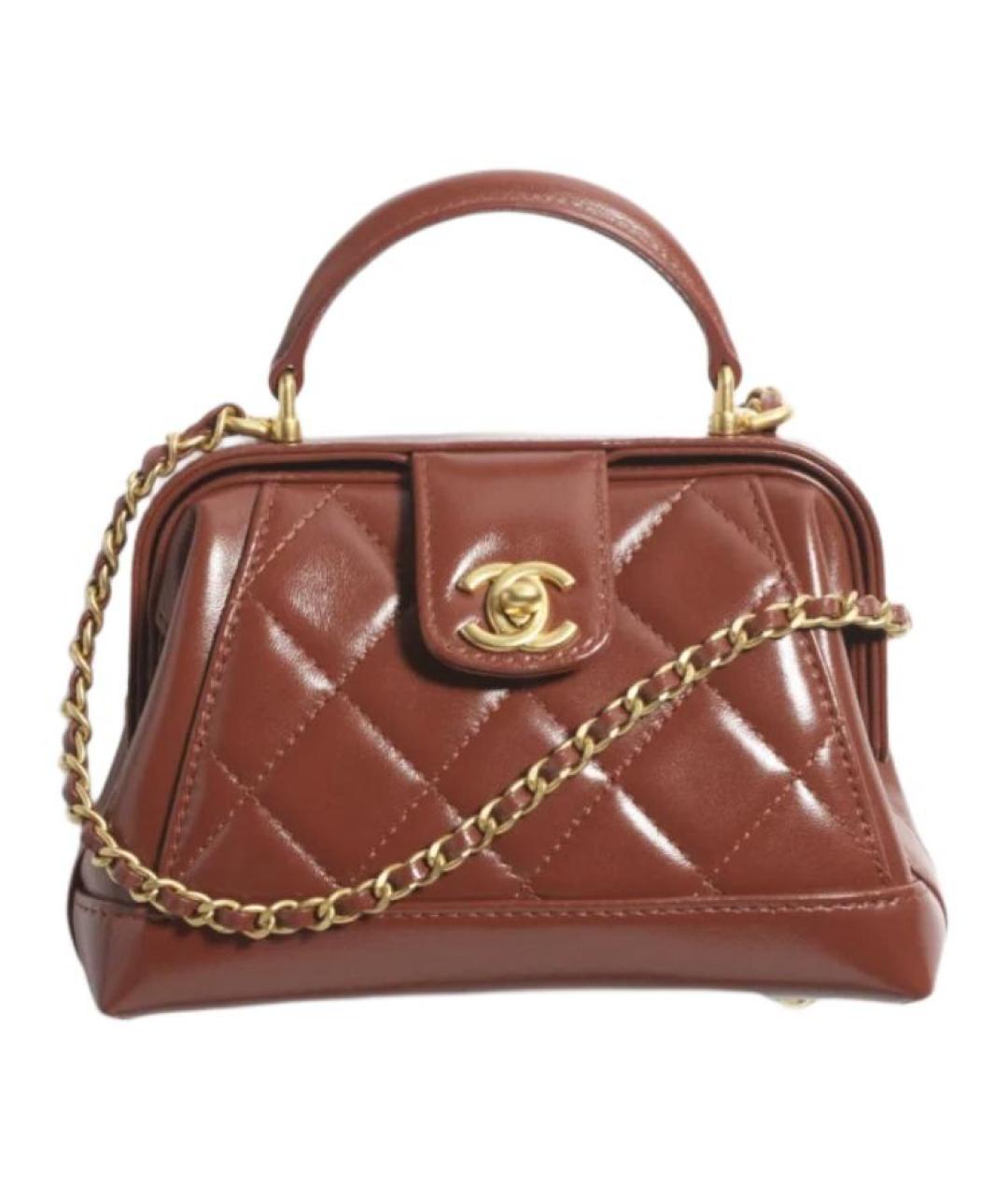 CHANEL Коричневая кожаная сумка через плечо, фото 1