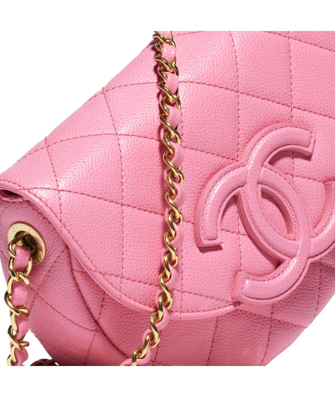 CHANEL Розовая кожаная сумка через плечо, фото 4