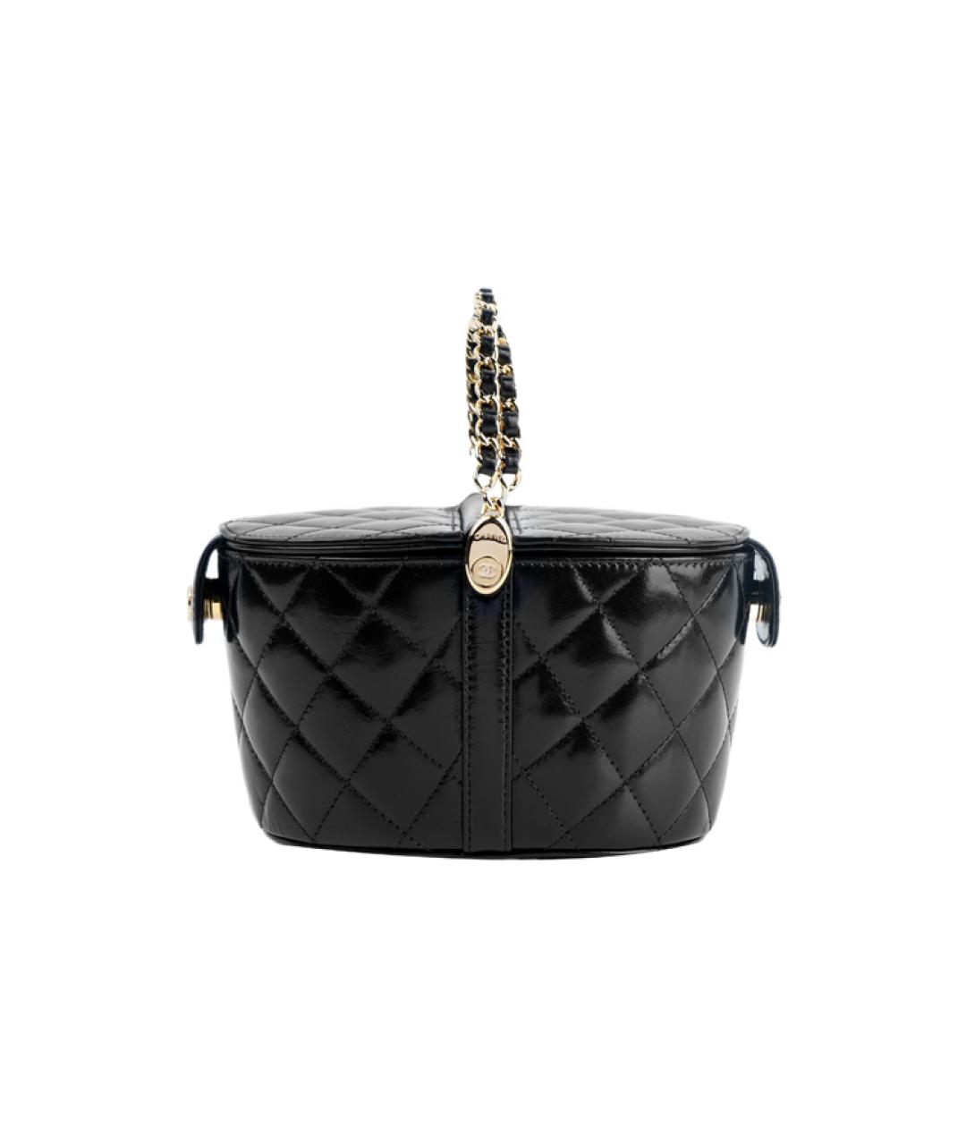 CHANEL Черная кожаная сумка с короткими ручками, фото 3