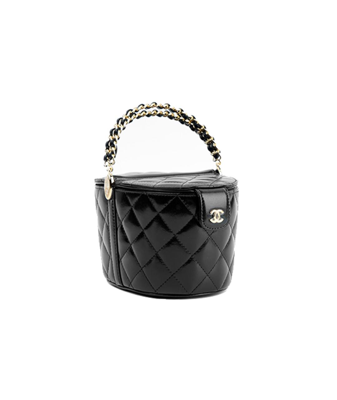 CHANEL Черная кожаная сумка с короткими ручками, фото 2