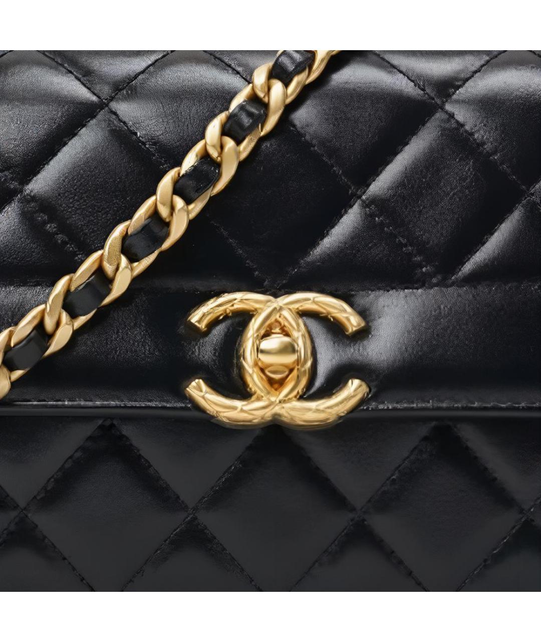 CHANEL Черная кожаная сумка через плечо, фото 4