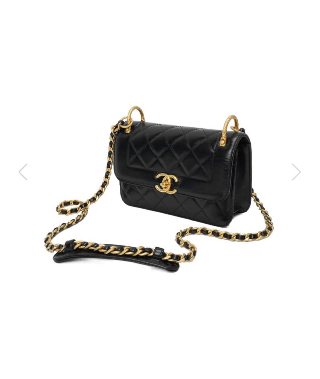 CHANEL Черная кожаная сумка через плечо, фото 2