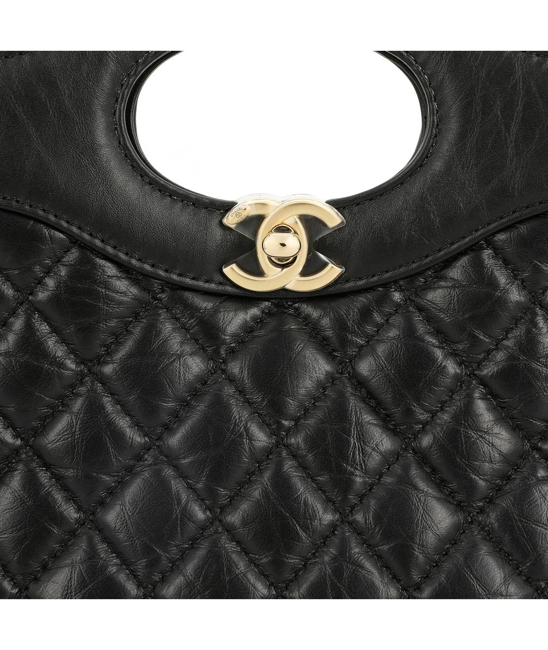 CHANEL Черная кожаная сумка через плечо, фото 6