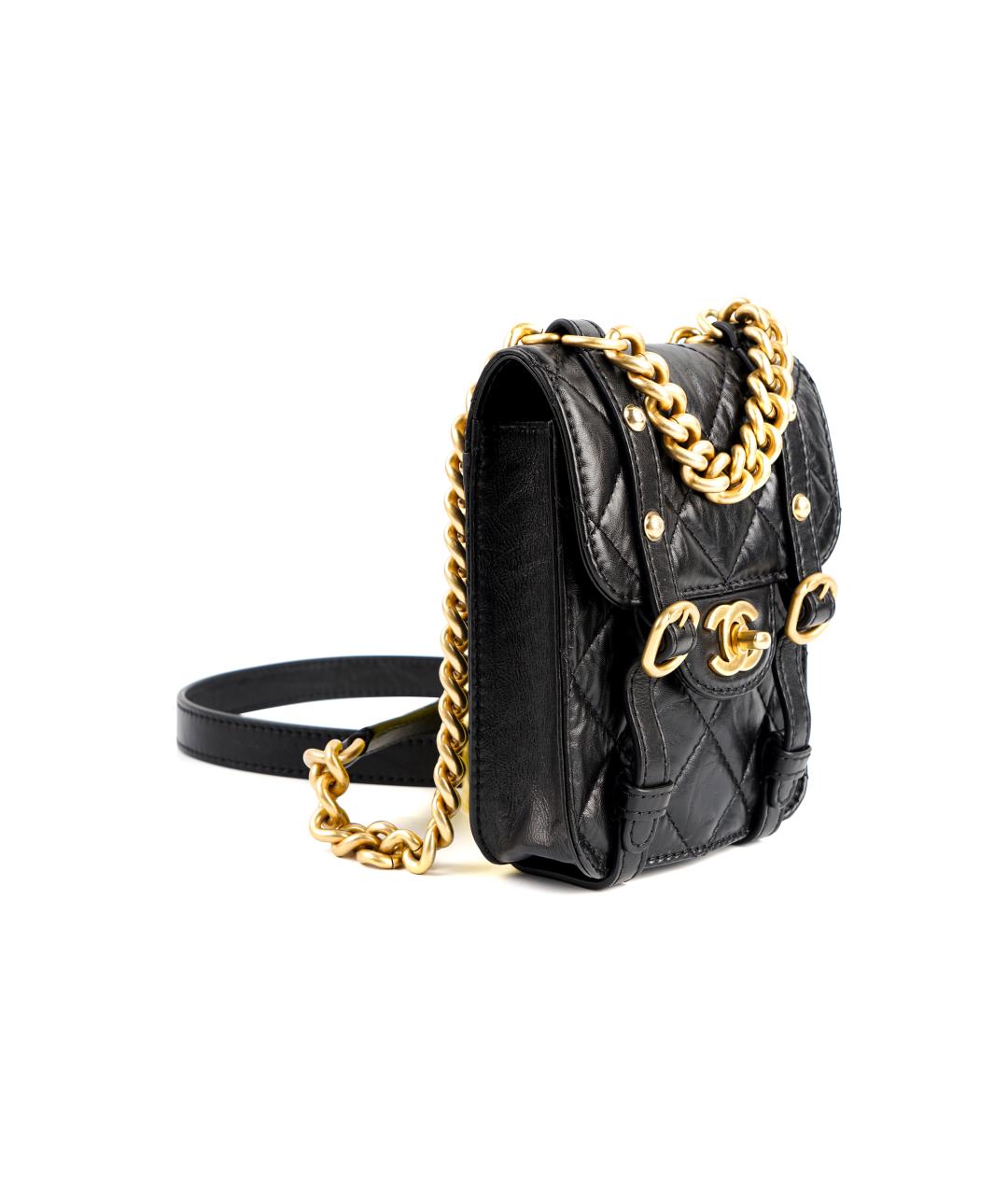 CHANEL Черная кожаная сумка через плечо, фото 2