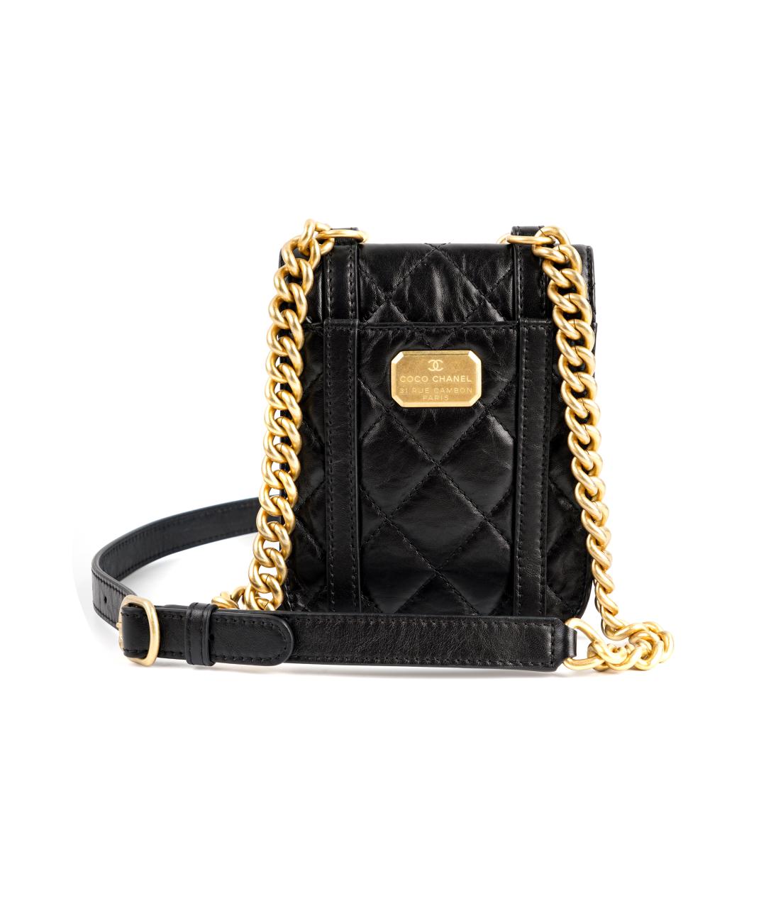CHANEL Черная кожаная сумка через плечо, фото 3