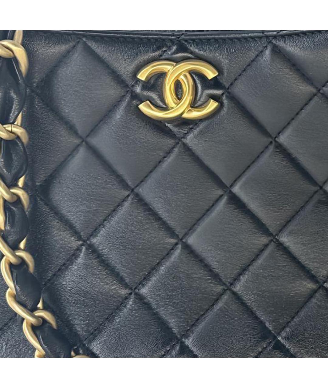 CHANEL Черная кожаная сумка тоут, фото 2