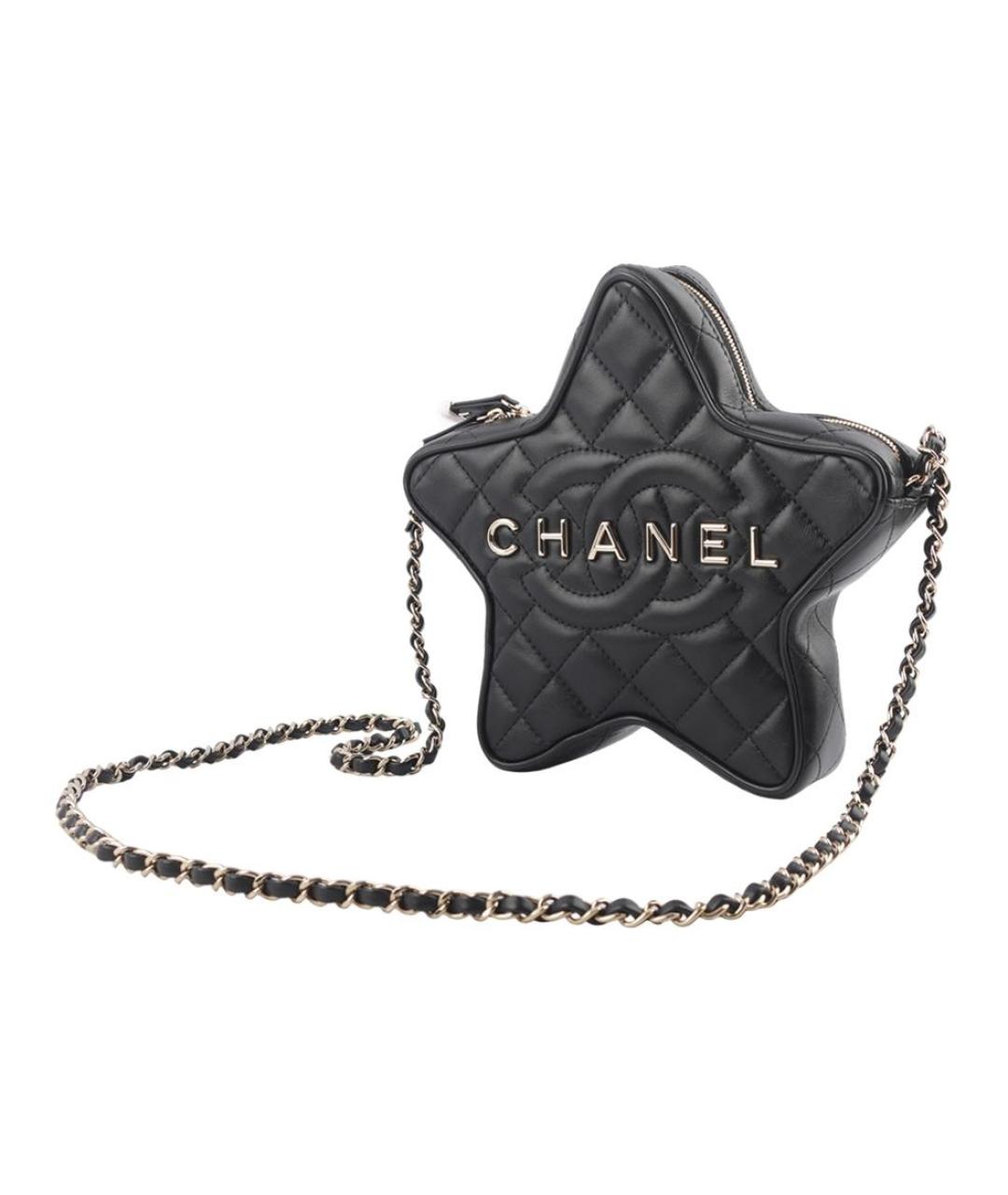 CHANEL Черная кожаная сумка через плечо, фото 6