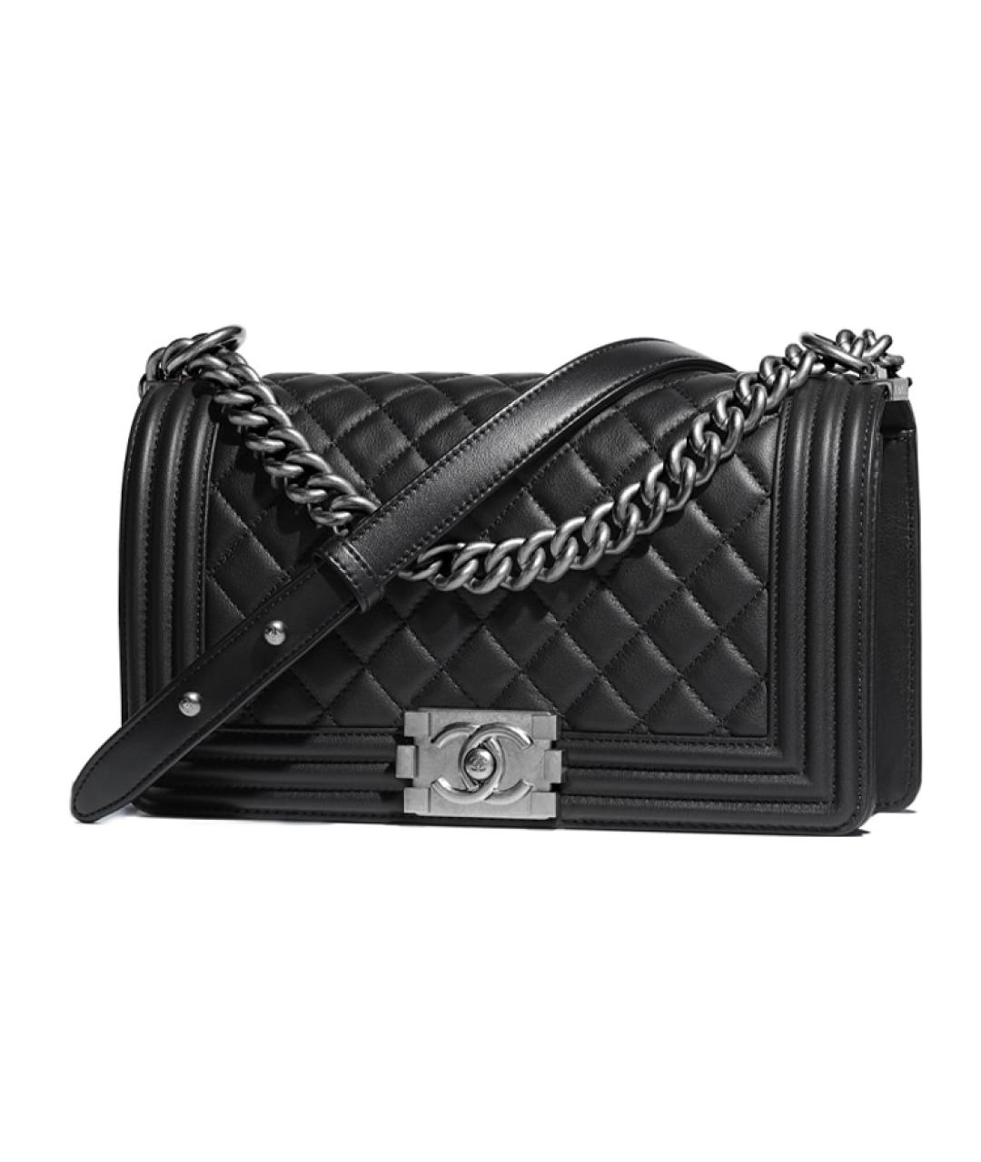 CHANEL Черная кожаная сумка через плечо, фото 3
