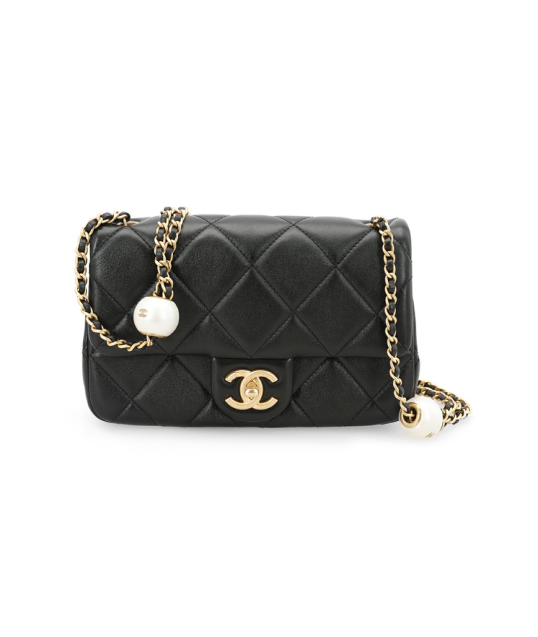 CHANEL Черная кожаная сумка через плечо, фото 3