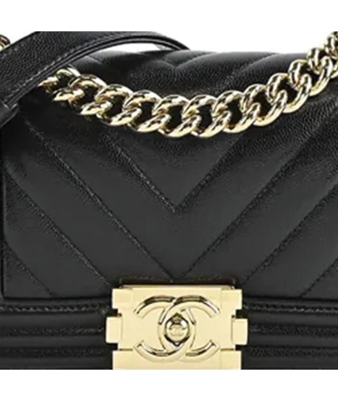 CHANEL Черная кожаная сумка через плечо, фото 5