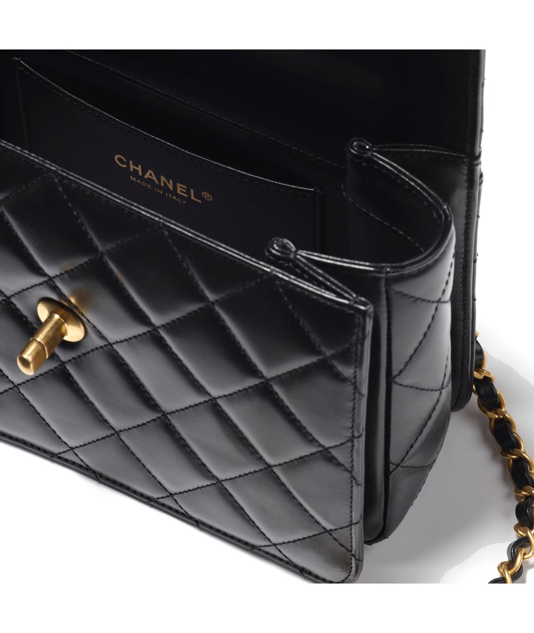 CHANEL Черная кожаная сумка через плечо, фото 4
