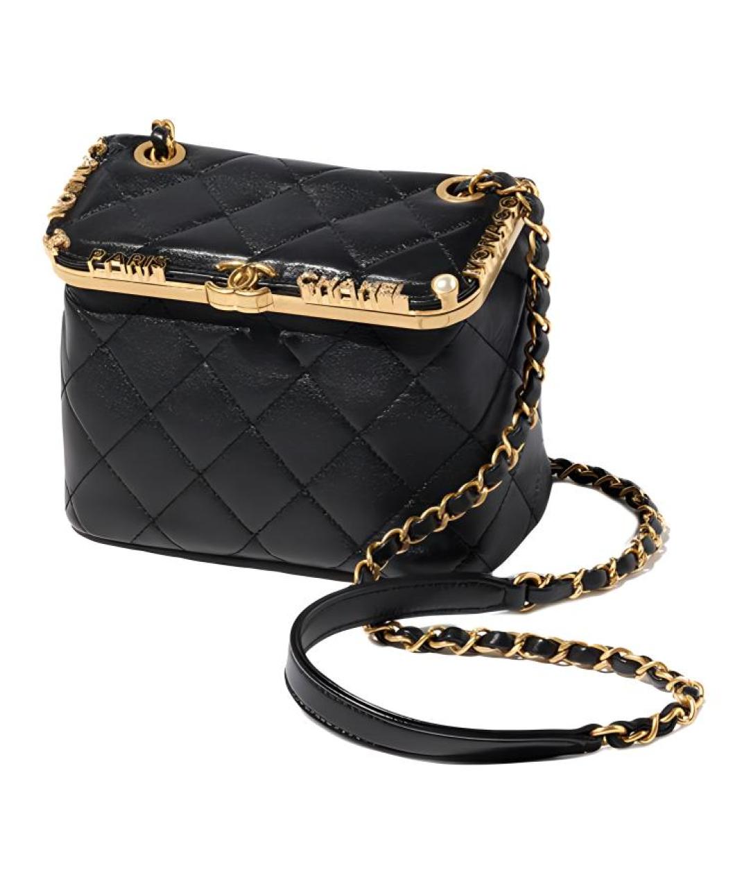 CHANEL Черная кожаная сумка через плечо, фото 2