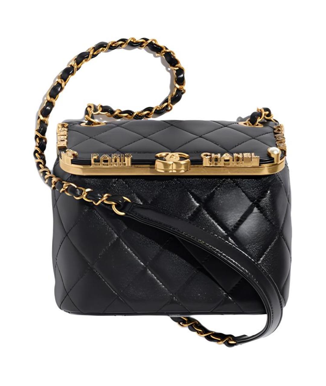 CHANEL Черная кожаная сумка через плечо, фото 1