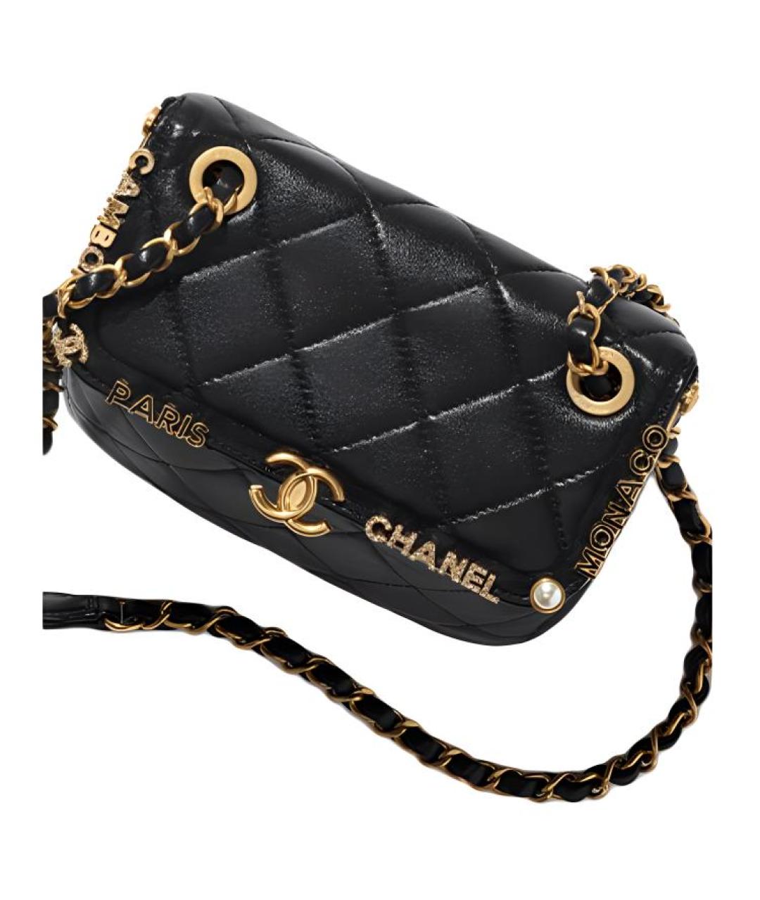 CHANEL Черная кожаная сумка через плечо, фото 3