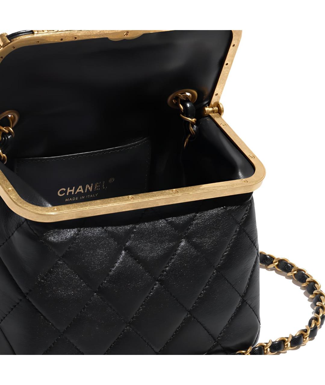 CHANEL Черная кожаная сумка через плечо, фото 4