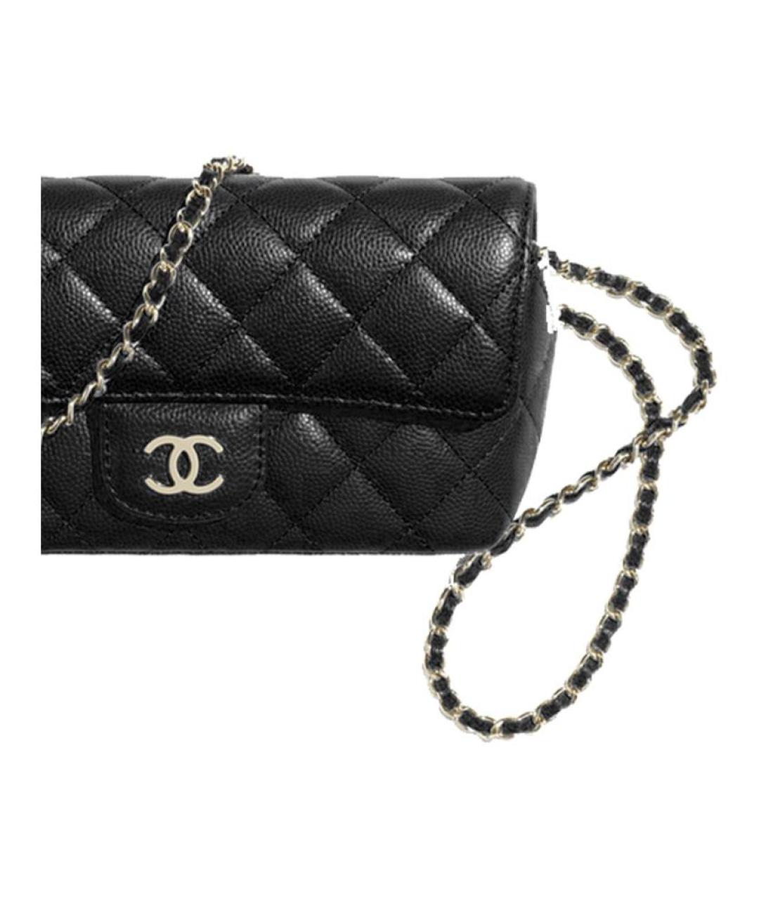 CHANEL Черная кожаная сумка через плечо, фото 4