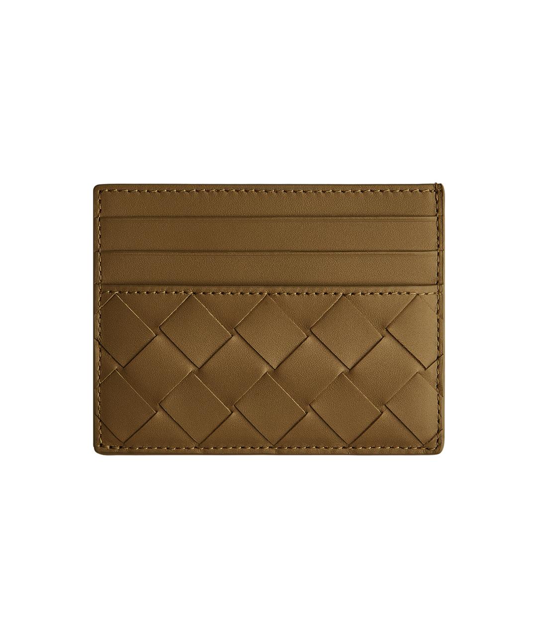 BOTTEGA VENETA Хаки кожаный кардхолдер, фото 1