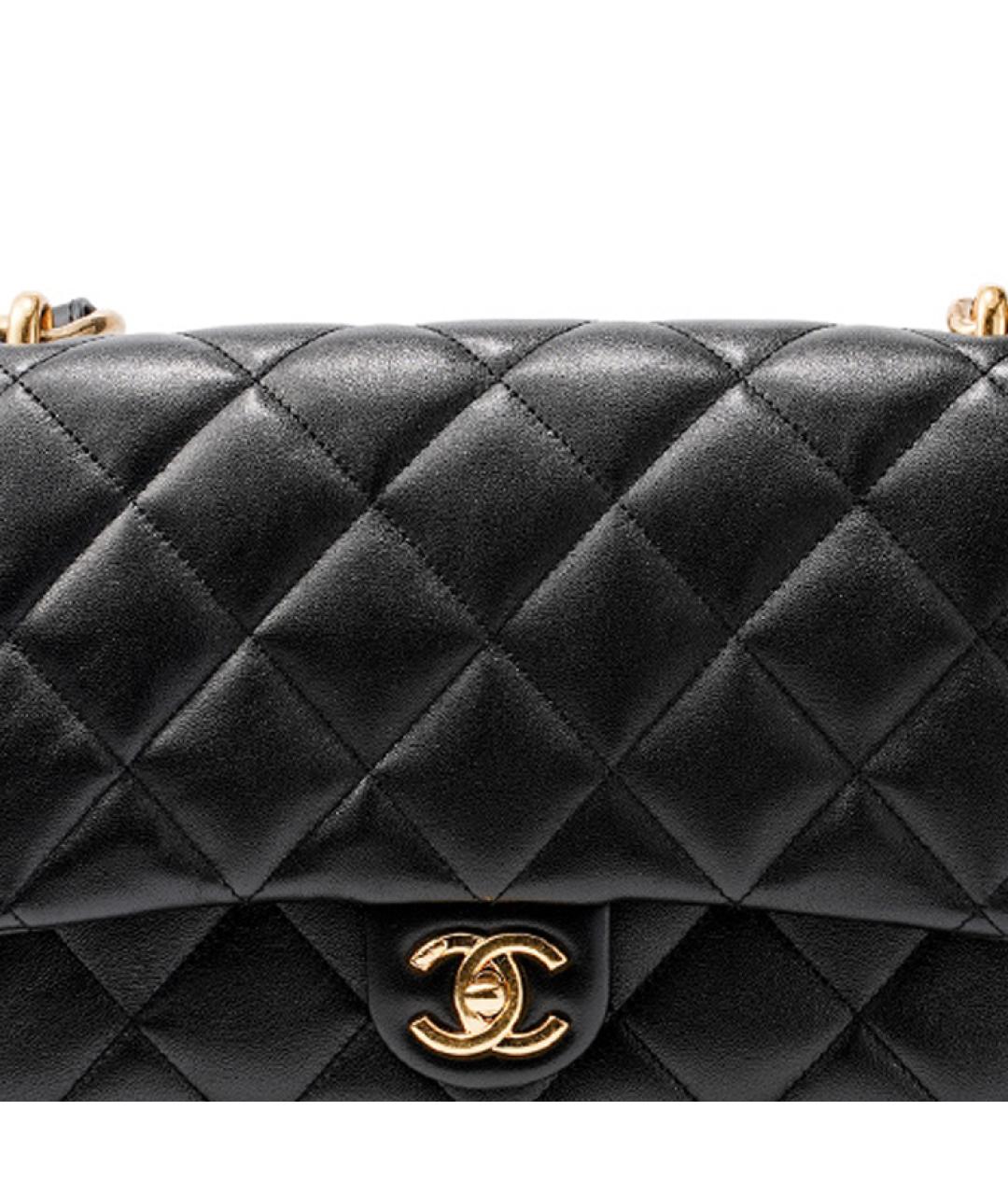 CHANEL Черная кожаная сумка через плечо, фото 5