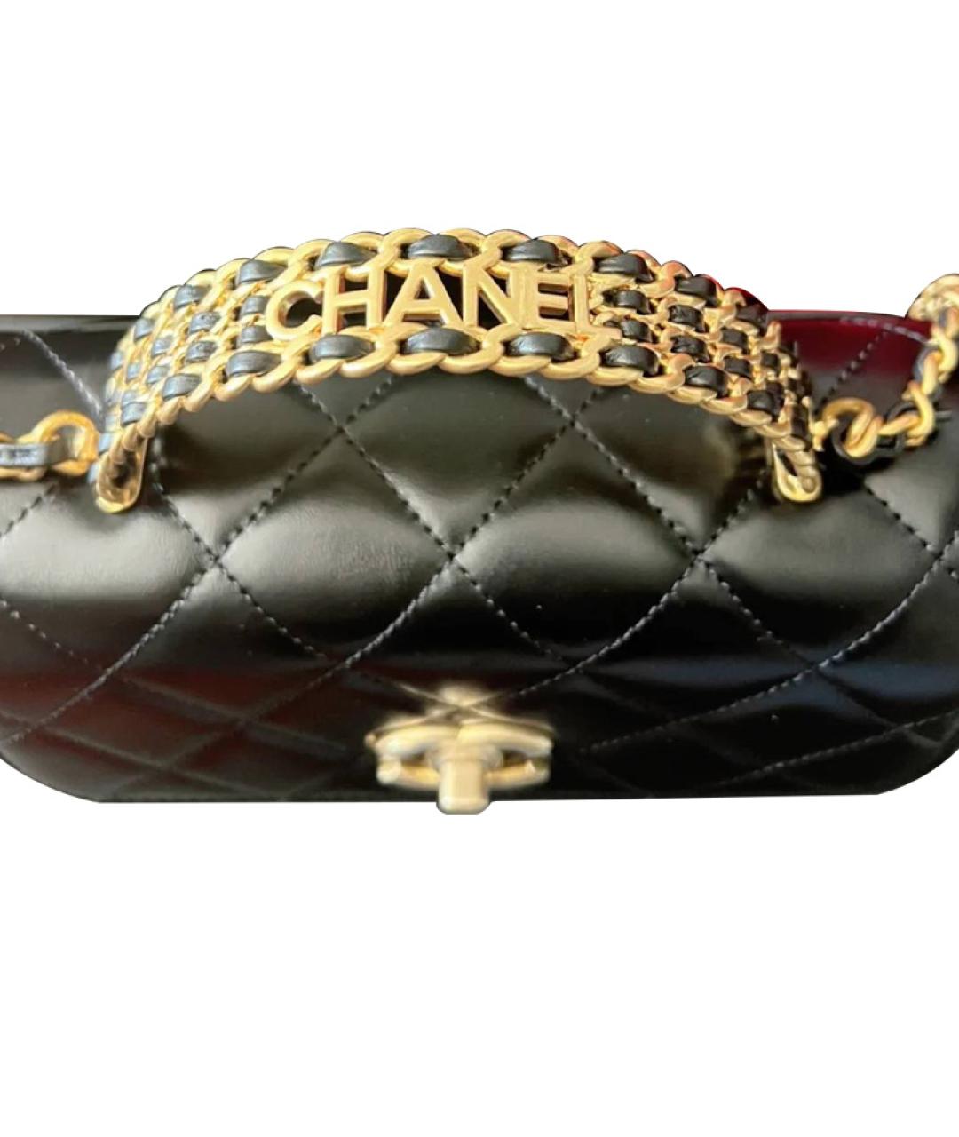 CHANEL Черная кожаная сумка через плечо, фото 3