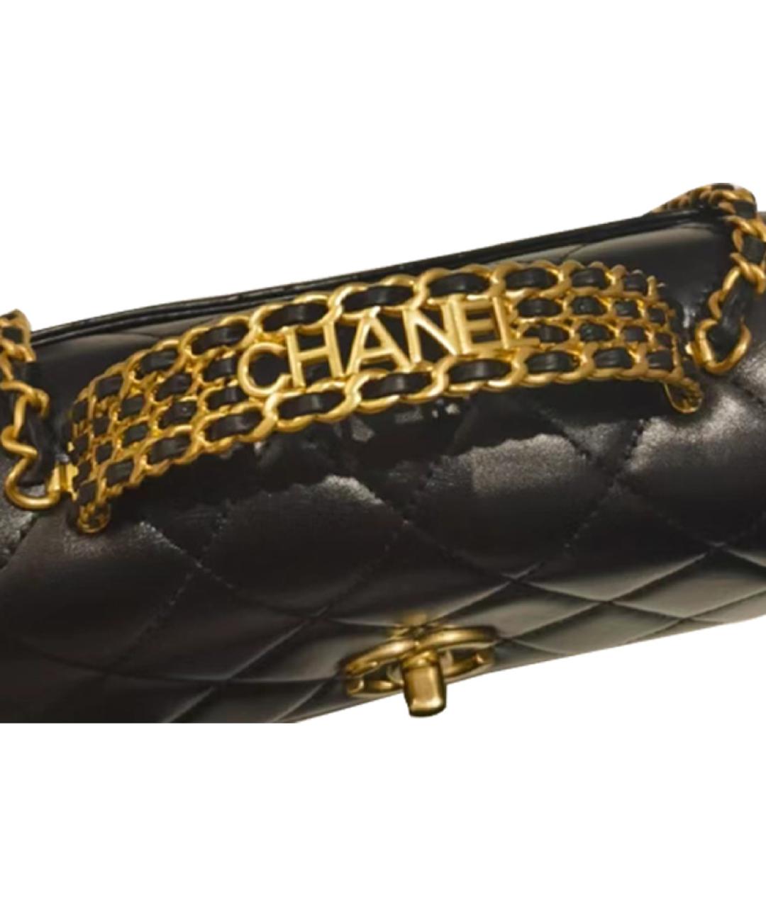 CHANEL Черная кожаная сумка через плечо, фото 4