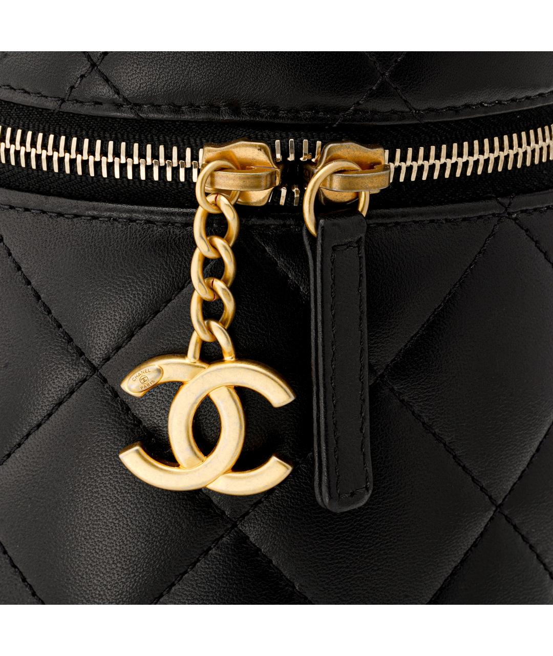 CHANEL Черная кожаная косметичка, фото 6