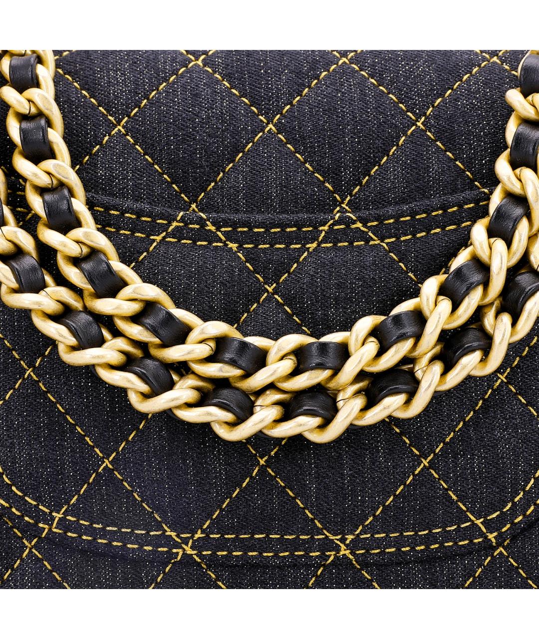 CHANEL Темно-синяя деним сумка через плечо, фото 7