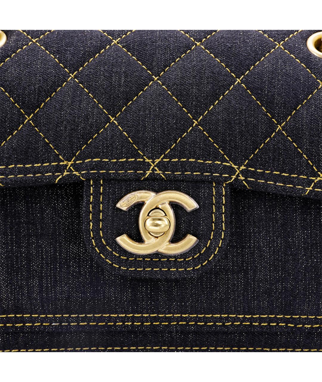 CHANEL Темно-синяя деним сумка через плечо, фото 6