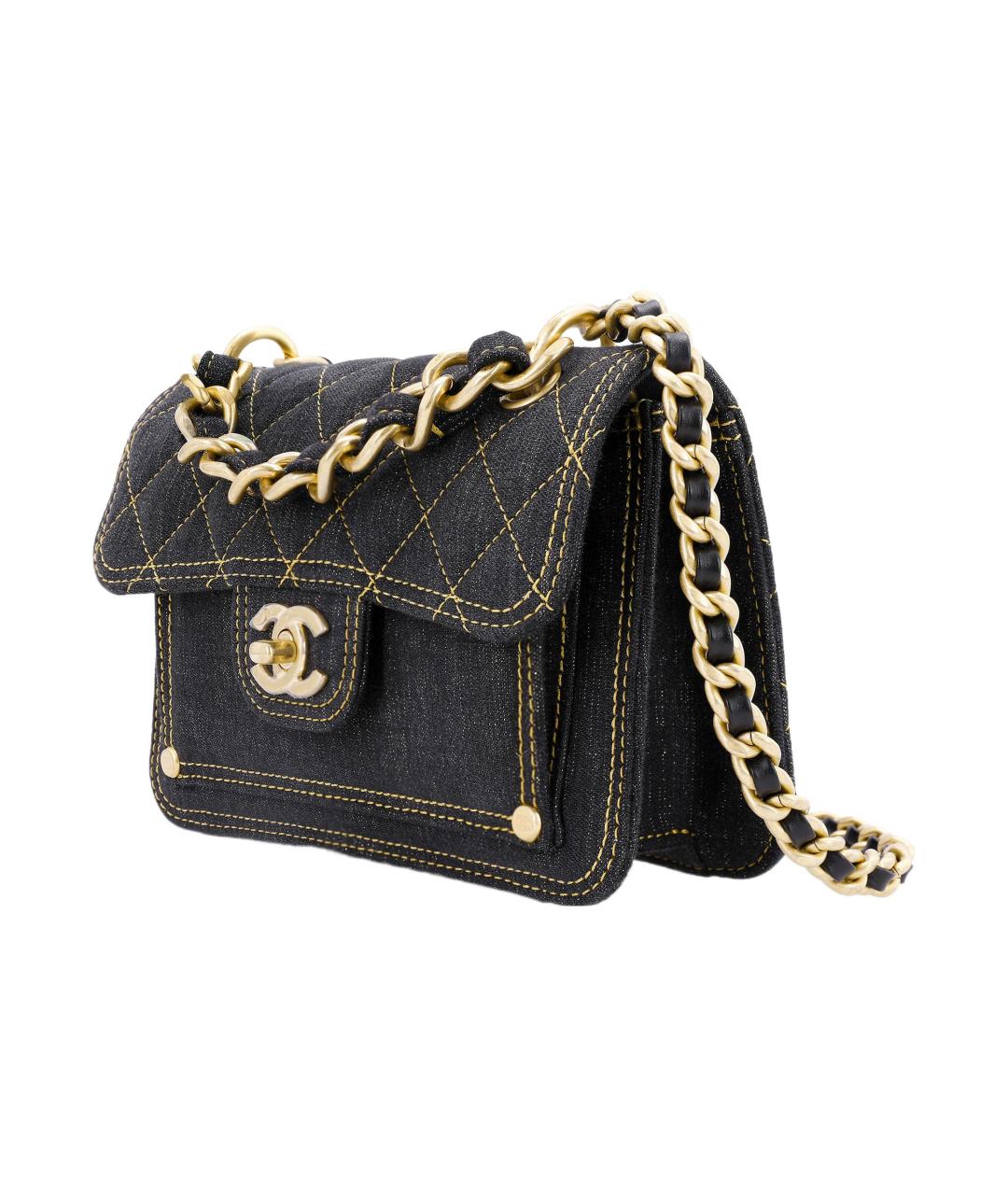 CHANEL Темно-синяя деним сумка через плечо, фото 3