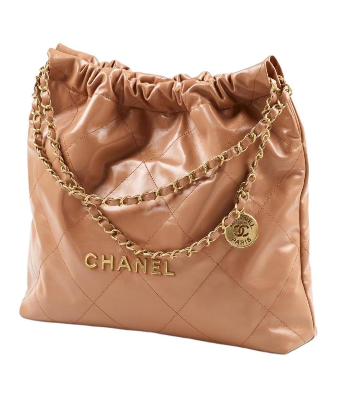 CHANEL Бежевая кожаная сумка через плечо, фото 2