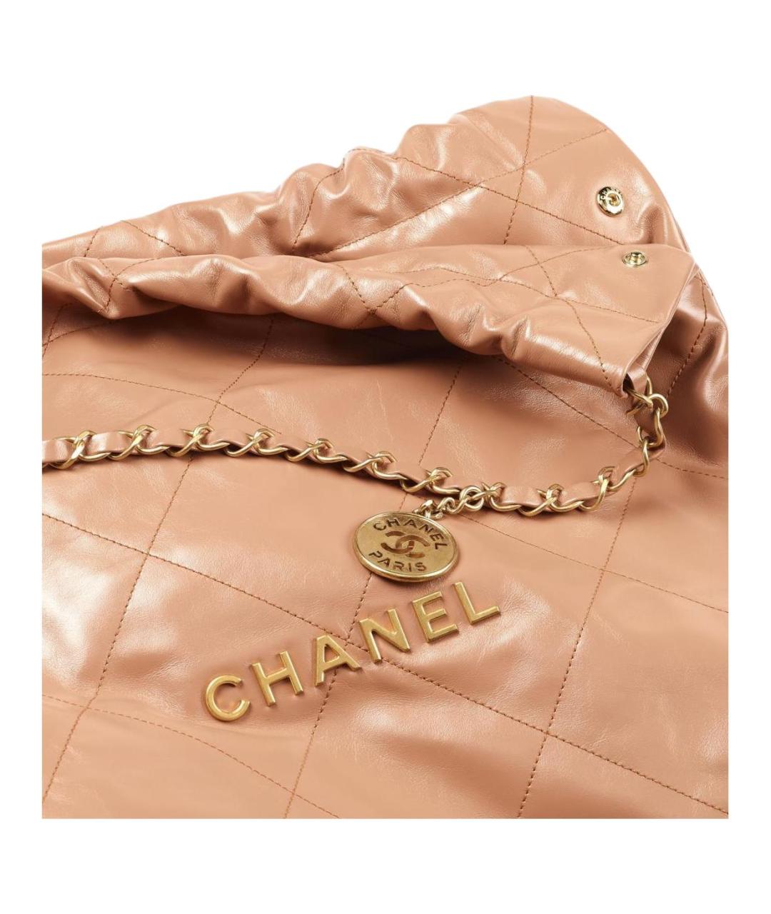 CHANEL Бежевая кожаная сумка через плечо, фото 4