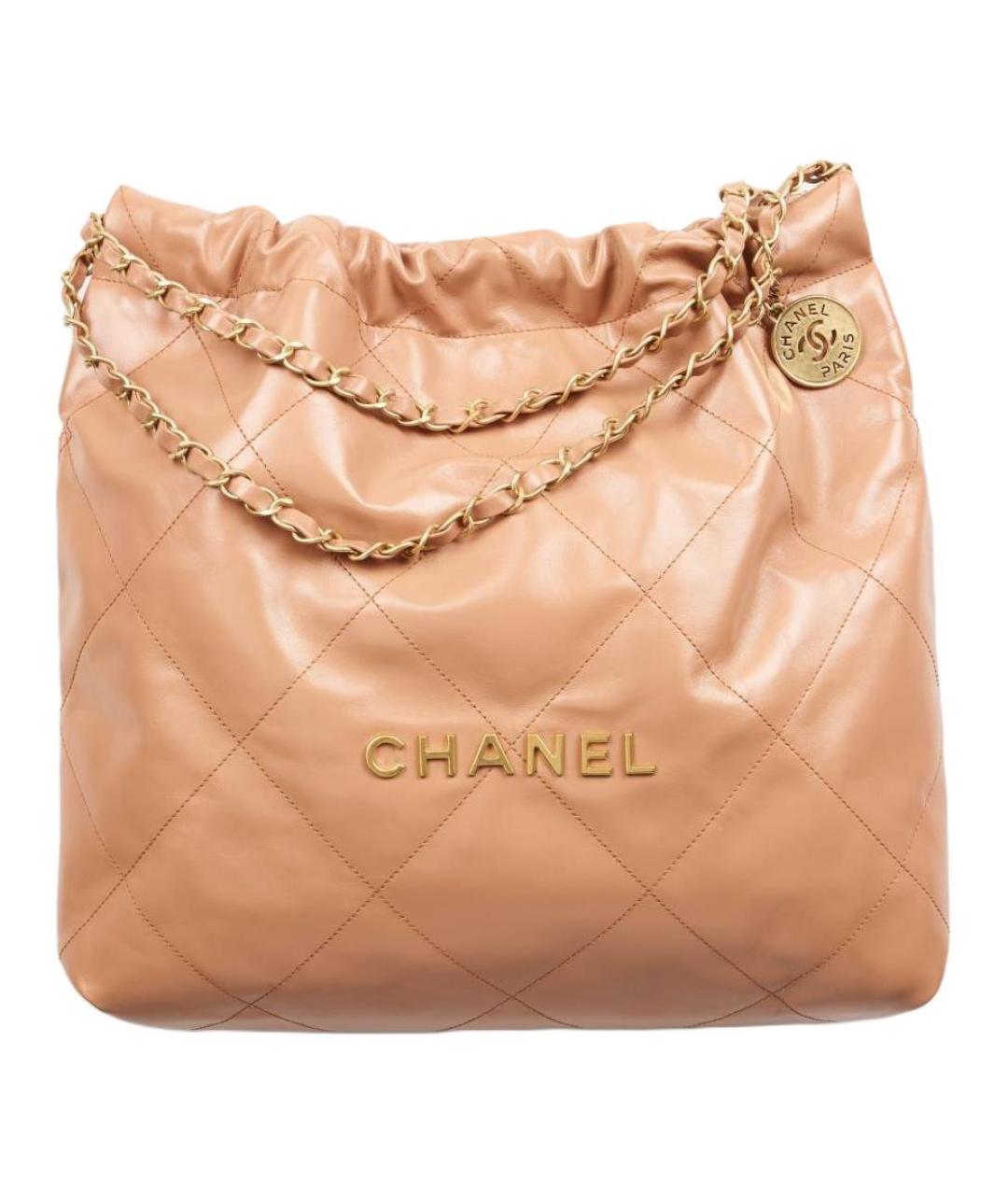CHANEL Бежевая кожаная сумка через плечо, фото 1
