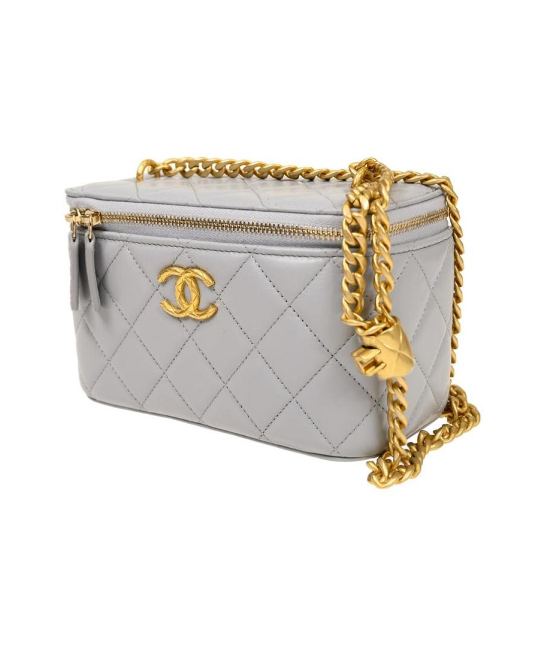 CHANEL Серая кожаная сумка через плечо, фото 2