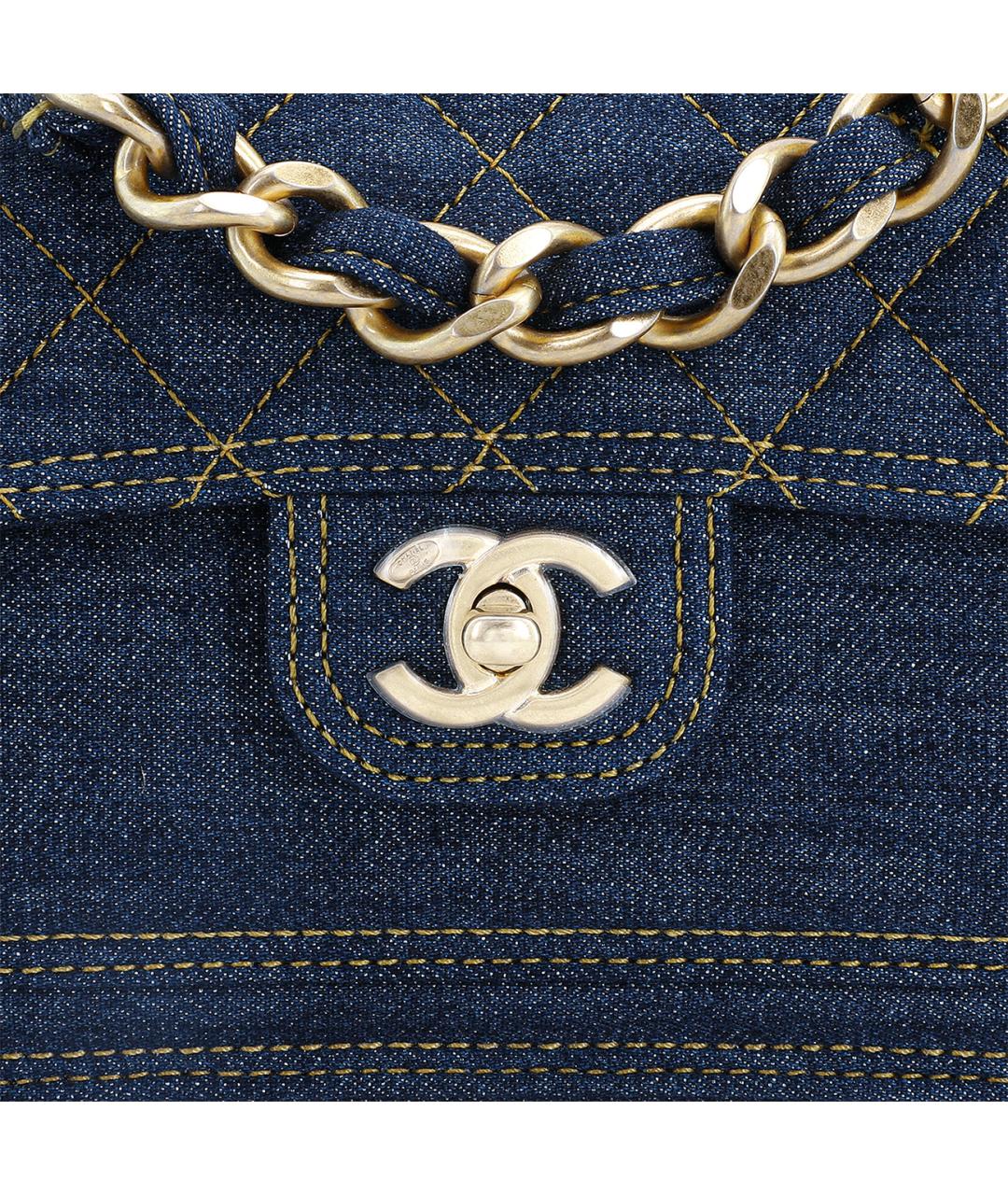 CHANEL Темно-синяя деним сумка через плечо, фото 5