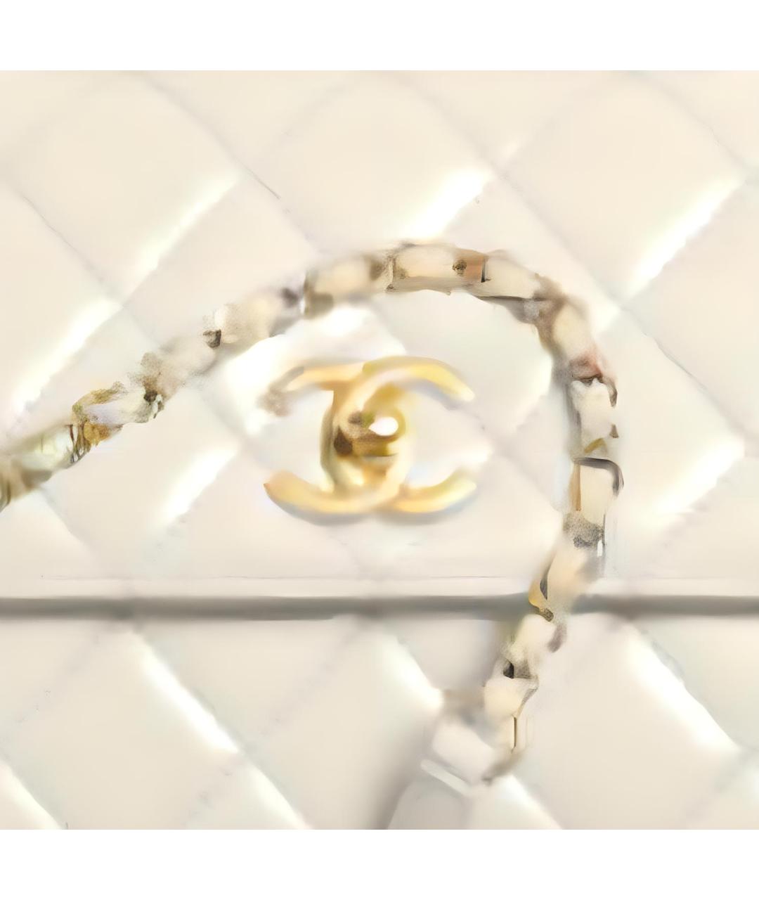 CHANEL Белая кожаная сумка через плечо, фото 3