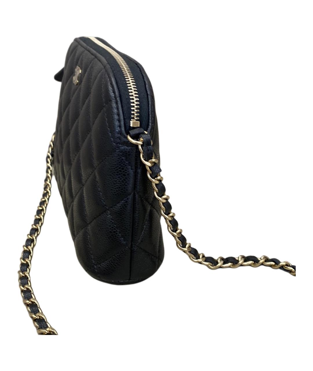 CHANEL Черная кожаная сумка через плечо, фото 4