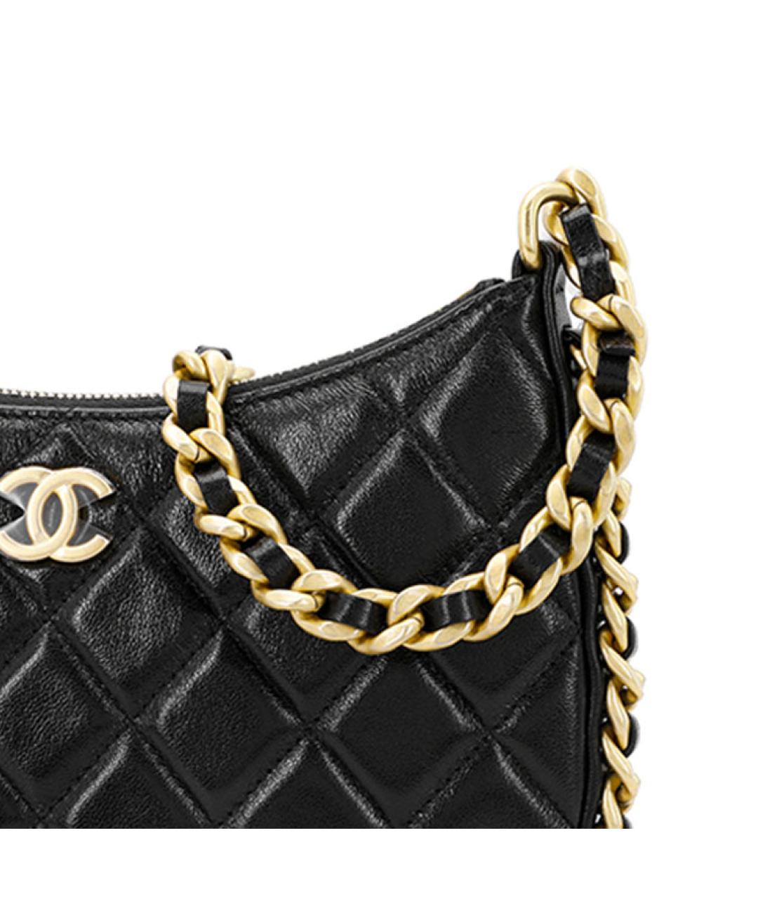 CHANEL Черная кожаная сумка через плечо, фото 6