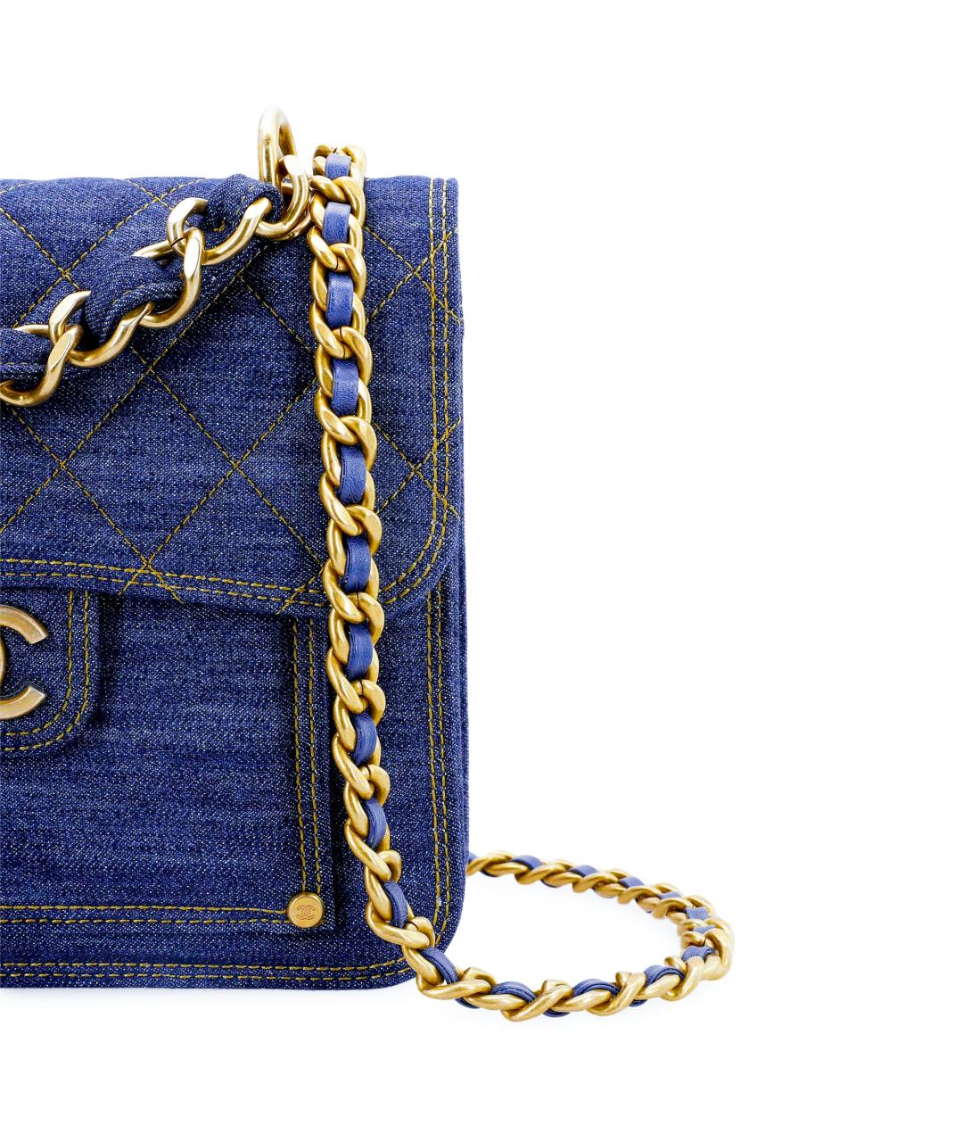 CHANEL Синяя деним сумка через плечо, фото 5