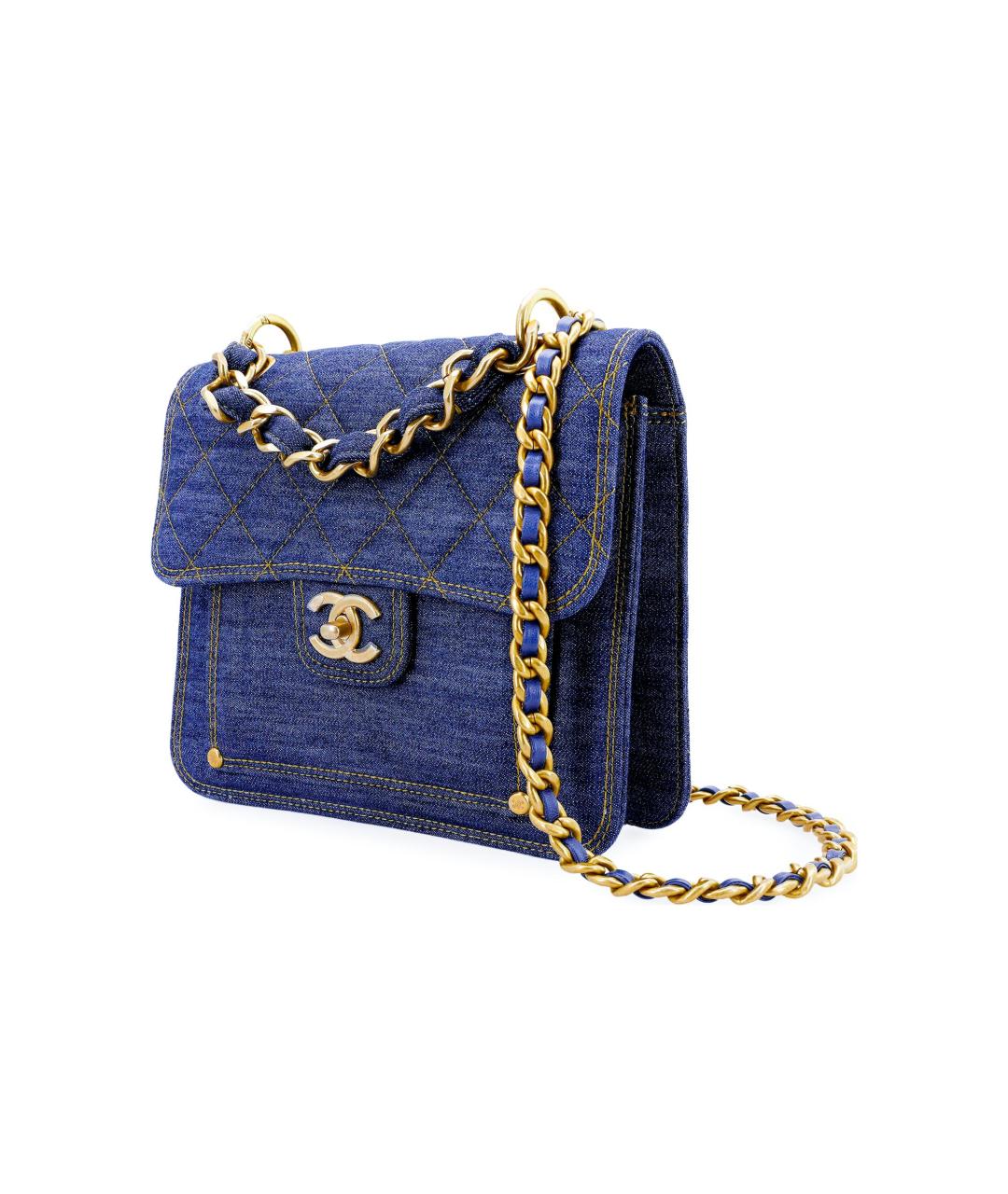 CHANEL Синяя деним сумка через плечо, фото 2