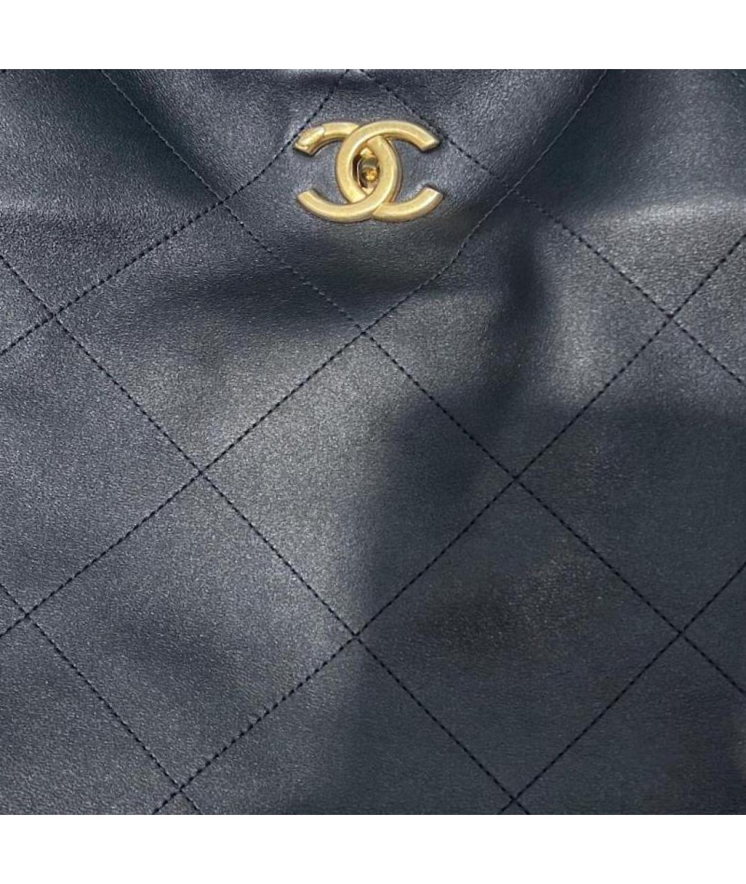 CHANEL Темно-синяя кожаная сумка через плечо, фото 2