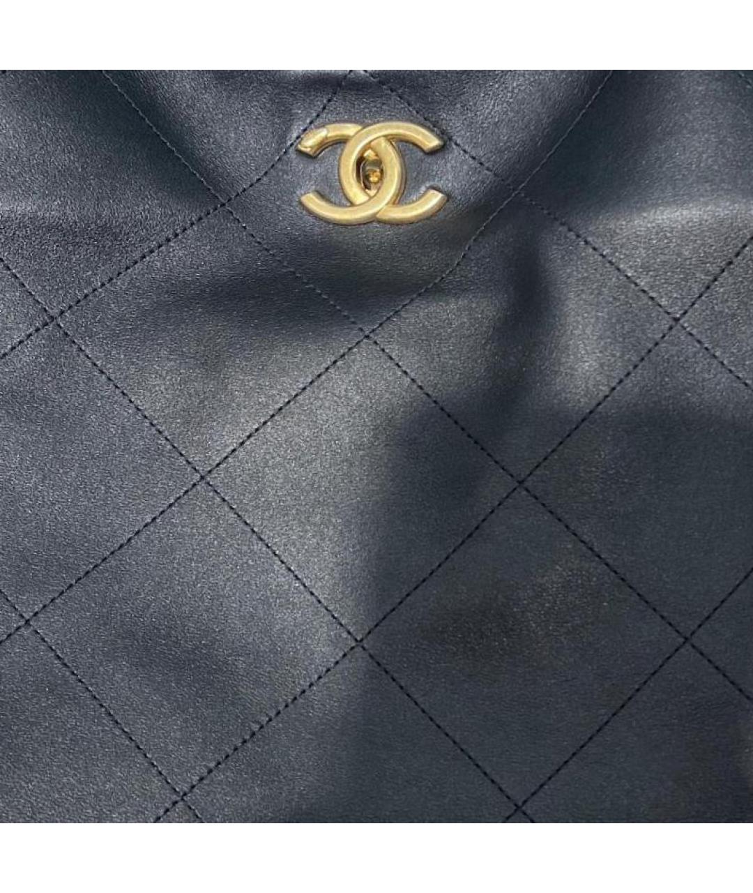 CHANEL Темно-синяя кожаная сумка через плечо, фото 2