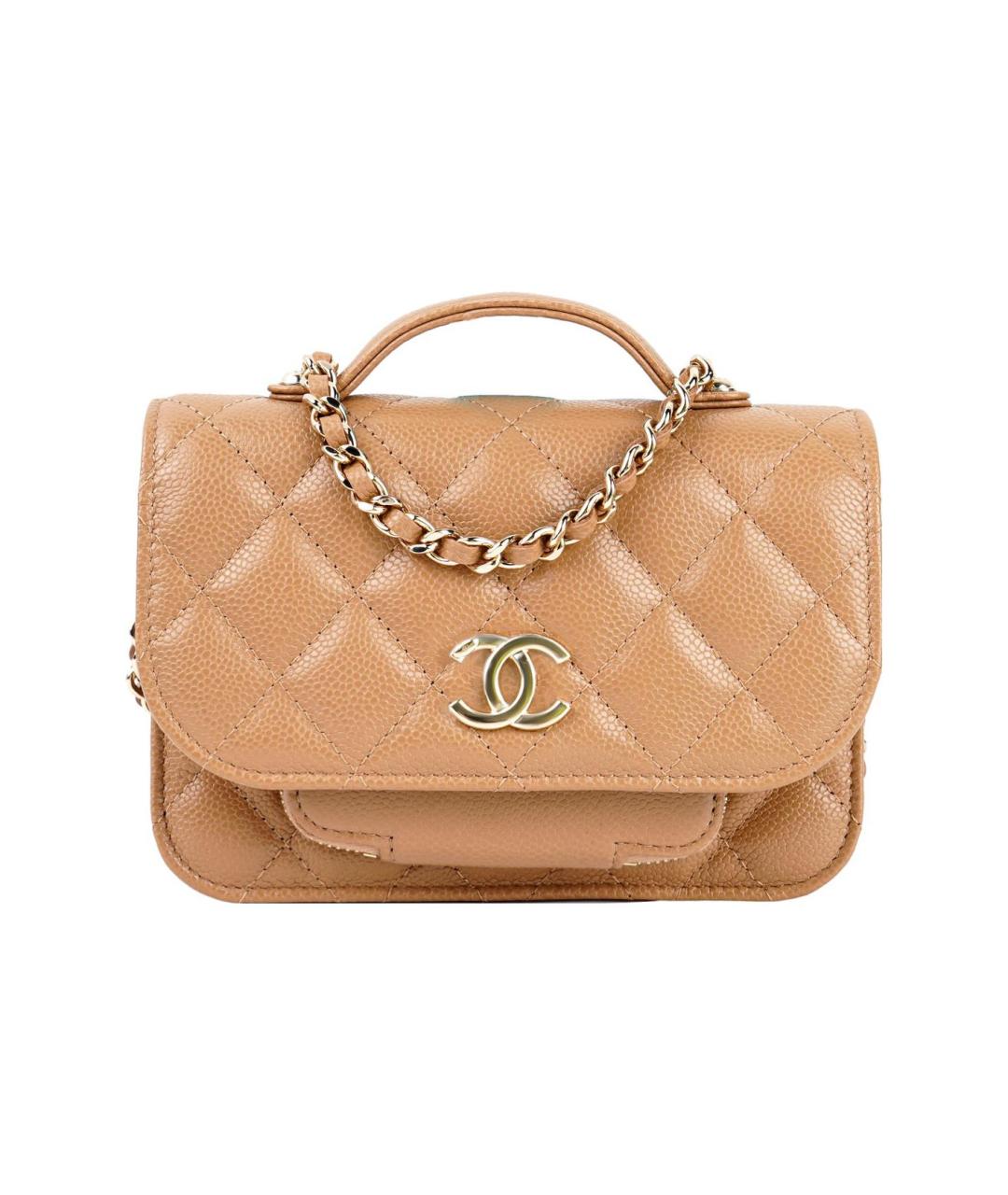 CHANEL Коричневая кожаная сумка через плечо, фото 1