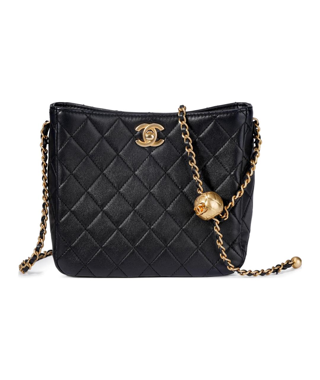 CHANEL Черная кожаная сумка через плечо, фото 1