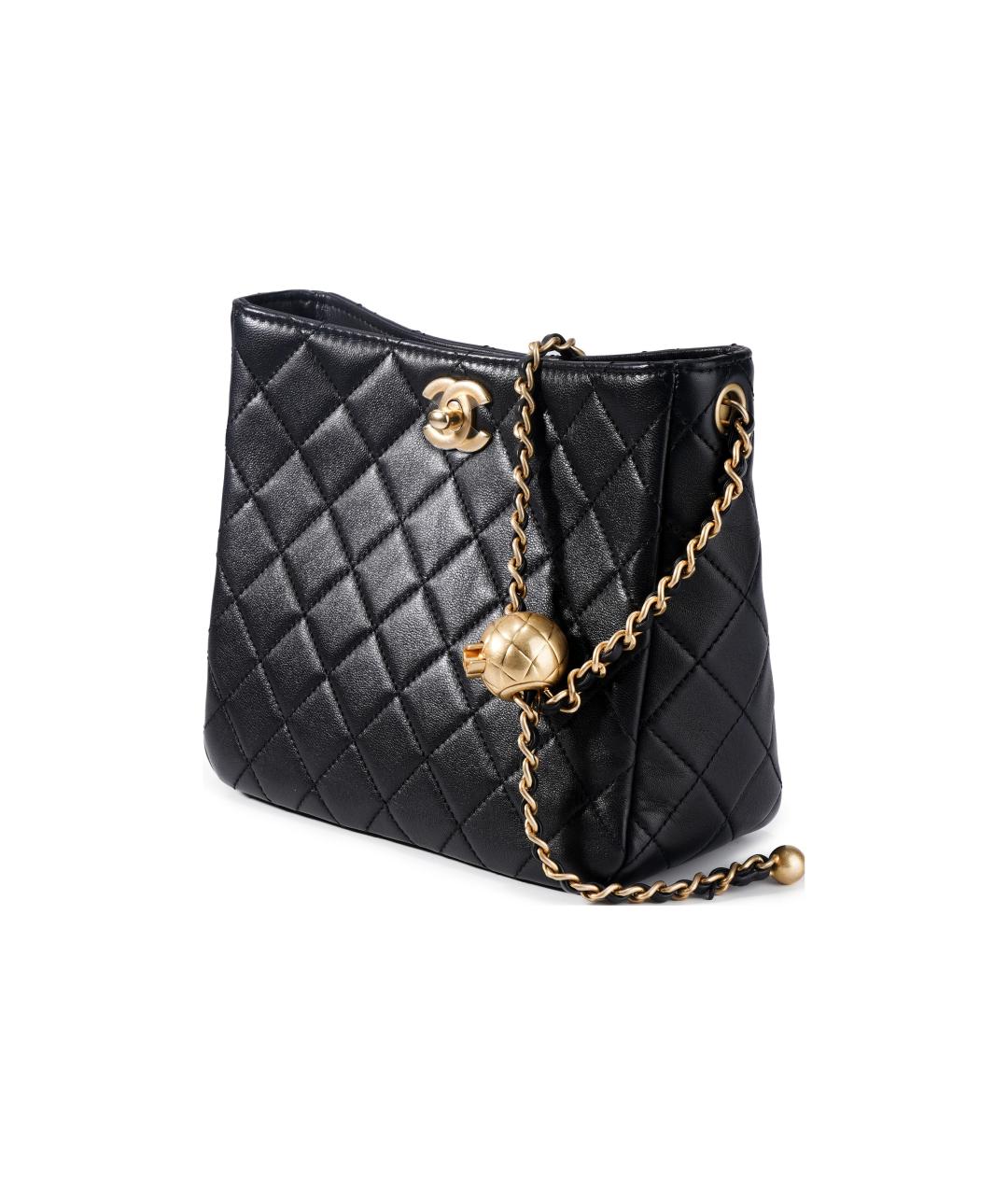 CHANEL Черная кожаная сумка через плечо, фото 2