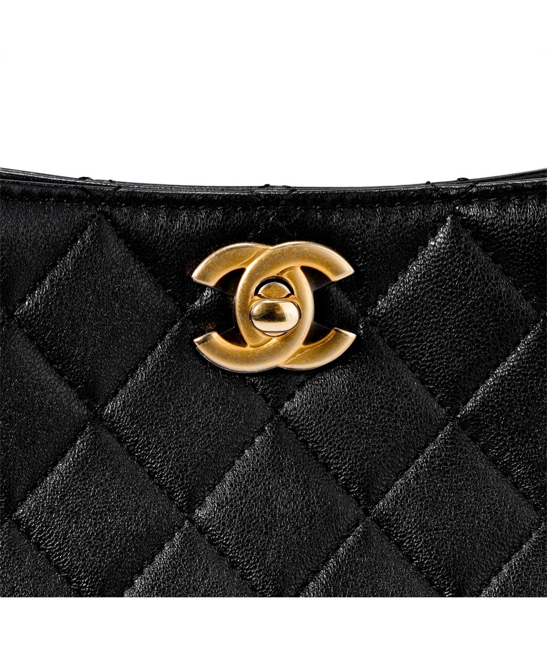 CHANEL Черная кожаная сумка через плечо, фото 6