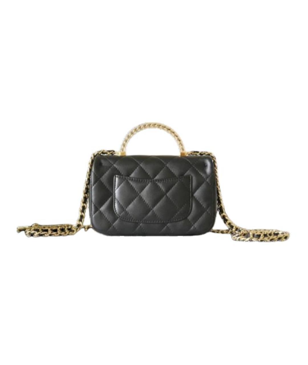 CHANEL Черная кожаная сумка через плечо, фото 3